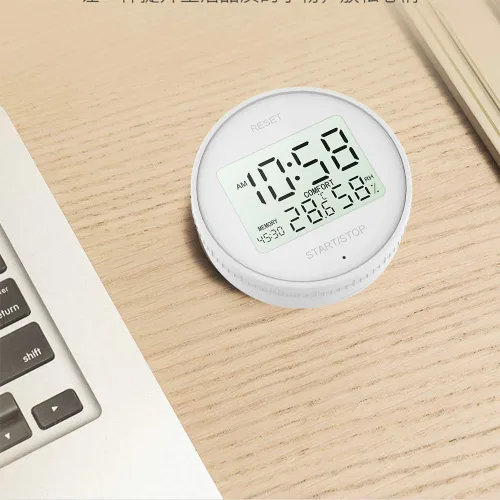 Vista 7 de Higrómetro digital magnético y termómetro para interiores, temporizador de cocina para cocinar, hornear, fitness, batería AAA incluida