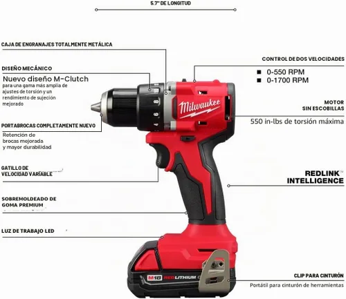 Vista 4 de Milwaukee Eléctrico - M18TRADE KIT combinado compacto sin escobillas, 2 herramientas