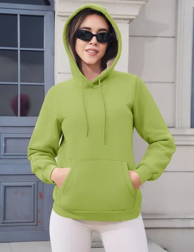 Vista 18 de MAGCOMSEN Sudaderas con capucha para mujer, con forro de sherpa, de vellón, para invierno, cálido, pesado, de algodón, con bolsillo
