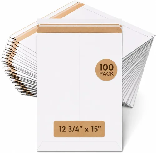 Vista 11 de BOX USA Sobres rígidos de 6 x 8 pulgadas (paquete de 100 unidades), sobres de cartón para fotos, tarjetas de intercambio, impresiones pequeñas, se