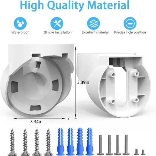 Vista 3 de Soporte de alero para Google Nest Cam con reflector - Soporte de cámara de seguridad para reflector al aire libre (blanco)