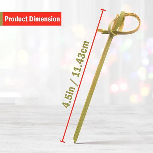 Vista 4 de Perfectware - Palillos de nudo de bambú BambooKnot4-300ct 4" (paquete de 300)