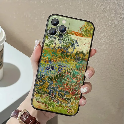 Vista 2 de Van Gogh Art - Funda para iPhone 13 Pro Max, diseño de jardín floreciente con camino, funda delgada a prueba de golpes para iPhone 13 Pro Max