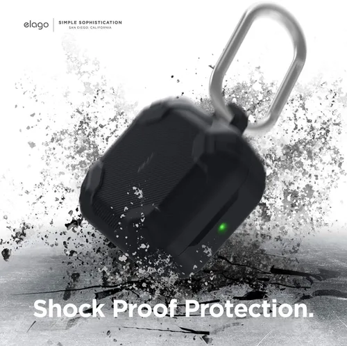 Vista 4 de elago Funda Armor para Samsung Galaxy Buds (FE, 2, 2 Pro, Pro, Live) (negro)