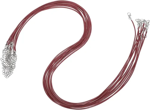 Vista 31 de MECCANIXITY 10 cordones de collar encerado de 18 pulgadas, cadena de collar a granel con cierre de 0.059 in de cuerda de cuero encerado para hacer