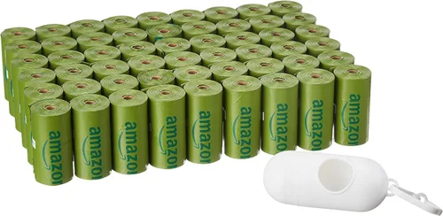 Vista 10 de AmazonBasics Bolsas Mejoradas para Desechos de Perro con Dispensador y Clip para Correa - 270 Unidades, Mango Brasileño