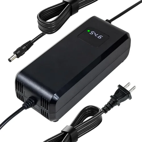 Vista 11 de Cargador de batería de litio de 54.6 V 2 A para batería de iones de litio de 48 V 13s, adaptador de corriente con pantalla HD para voltaje de carga