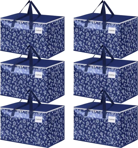 Vista 8 de HomeHacks Bolsas de mudanza, cajas de mudanza de tamaño extragrande, bolsas de equipaje resistentes con cremallera suave y asas resistentes, gran