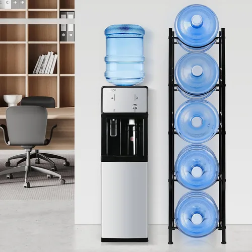 Vista 8 de Klvied - Organizador resistente de jarra de agua de 5 niveles, estante resistente para garrafón de agua de 5 galones para cocina, oficina, sala
