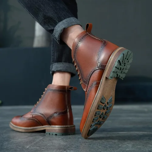 Vista 9 de Botas Chelsea para hombre, elegantes y cómodas, de cuero, con cremallera