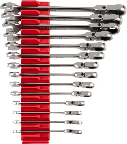 Vista 7 de TEKTON Juego de llaves combinadas con cabeza flexible de 12 puntos con bolsa, 19 piezas (6-24 mm) WRC95403