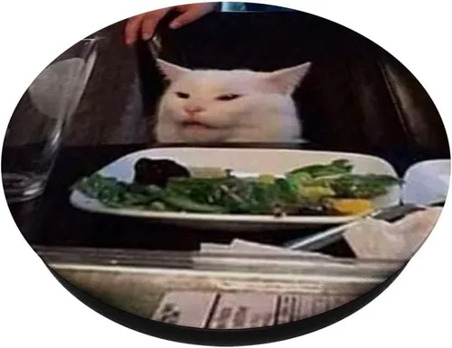 Vista 2 de Disgusted Cat PopSockets - Agarre y soporte para teléfonos y tabletas, Negro