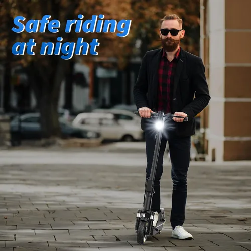 Vista 13 de Electric Scooter, 500W Motor, 28 Miles Range, Dual Suspensions Negro - amarillo