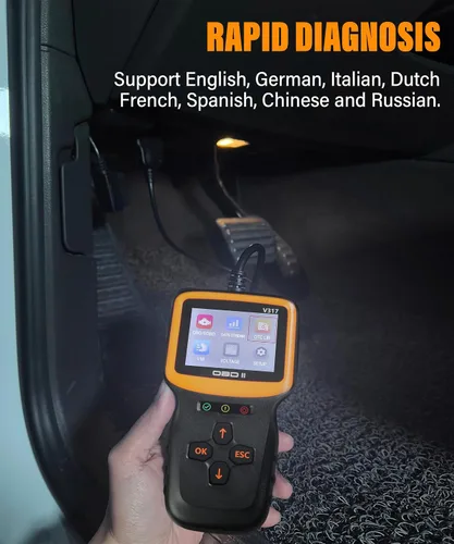 Vista 6 de YAKEFLY Herramienta de diagnóstico con escáner OBD2, lector de códigos OBD2 para auto, lector de códigos de fallas del motor, herramienta de escaneo