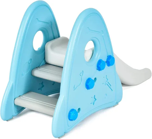 Vista 6 de BABY JOY Tobogán para niños, juego independiente de mini tobogán escalador para uso en interiores y exteriores, juego de juguete para niños