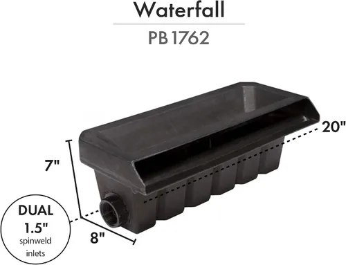 Vista 3 de Pond Free Cascade 4100 Kit de cascada con revestimiento de PVC de 10' x 20' y bomba de 4,100 GPH - PVCPMDP8 Custom water feature, Mini Pump