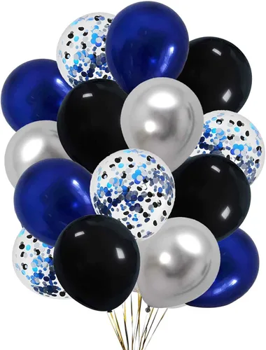Vista 8 de We Moment Globos negros de 12 pulgadas color verde oscuro y dorado metálico cromado con globos de confeti, para baby shower, decoración de fiesta