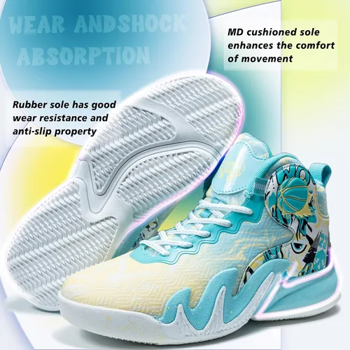 Vista 5 de CJSPORX Women Men Basketball Shoes Breathable Men Non Slip Outdoor Fashion Unisex Sneakers