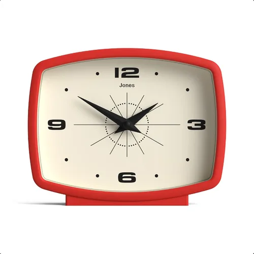 Vista 9 de JONES CLOCKS® Reloj de Escritorio Film Diseño Rectangular Retro Negro Diseño Retro, Combinando Estilo de Mediados de Siglo con un Acabado