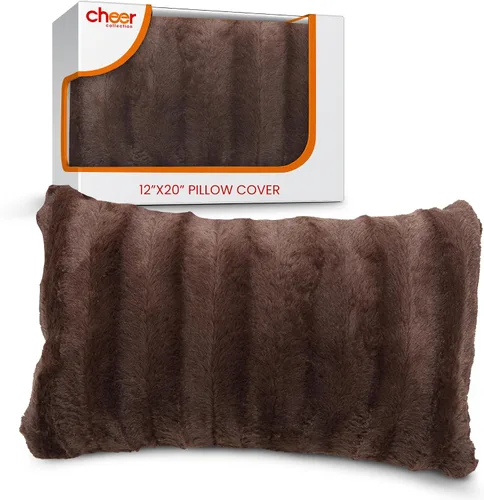 Vista 11 de Cheer Collection Funda de Almohada Decorativa de Piel Sintética 18x18 pulgadas– Funda de Almohada de Acento Decorativa Suave para Sofá o Cama, Funda