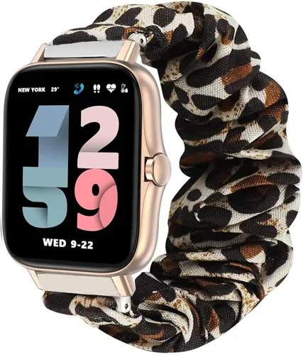 Vista 4 de Correa de repuesto compatible con ANDFZ Smartwatch ANDFZ, banda elástica de tela Lamshaw para mujer, compatible con ANDFZ T42 1.72/Geelyda Y20