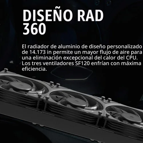 Vista 5 de Cooler Master MasterLiquid ML360 SUB-Zero, enfriador líquido de CPU AIO alimentado por tecnología Intel Cryo Cooling, bomba de enfriamiento