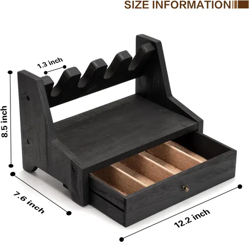 Vista 7 de DGWJSU Estante para Pistolas Caja Fuerte de Armas, Soporte de Estante para Pistolas de Madera Real para Accesorios de Gabinete de Armas, Organizador