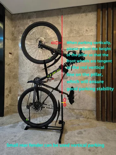 Vista 5 de Soporte de Bicicleta, Estante Vertical para Bicicletas en el Garaje, Estante que Ahorra Espacio con Ajuste para Garaje y Apartamento, Almacenamiento
