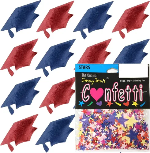 Vista 12 de Confetti Grad Cap Negro, Azul Marino Combo - 2 bolsas de media onza (1 oz)