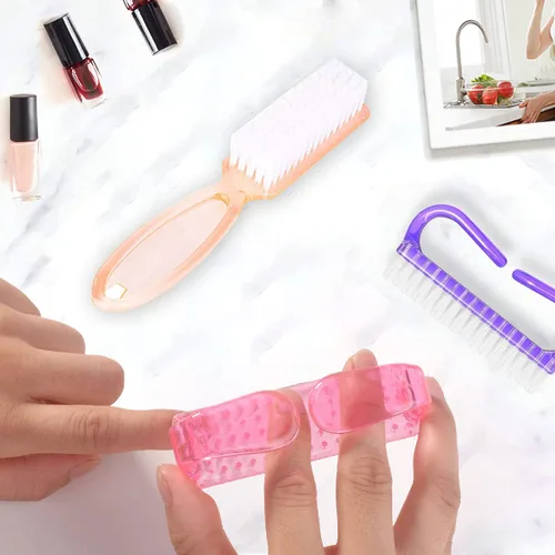 Vista 6 de Cepillo de uñas con agarre de mango, cepillos de limpieza de manos para limpiar los dedos de los pies y las uñas, kit de herramientas de limpieza