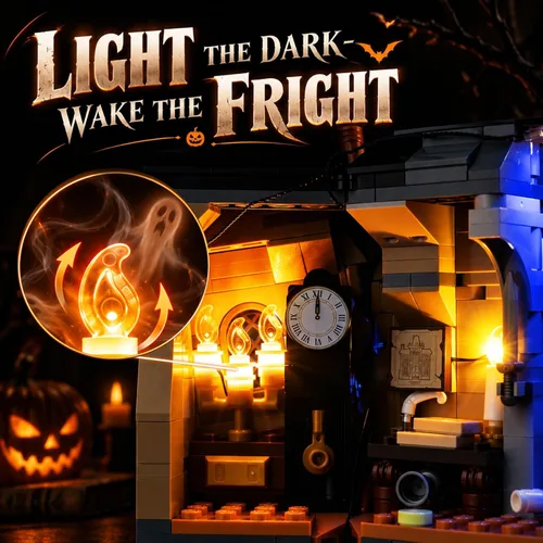 Vista 6 de Kyglaring Kit de luces para LEGO 11383 Mayor Manor Halloween Set, solo Multicolor