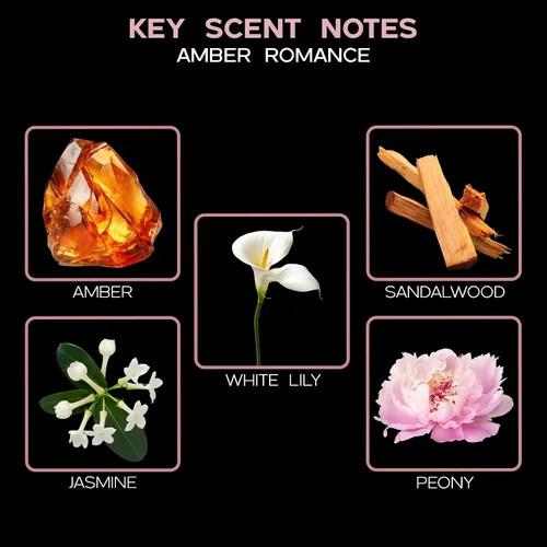 Vista 5 de Set de difusor de cañas, difusor de aceite perfumado con aroma a ámbar romántico y varillas, accesorios de fragancia para el hogar para decorar