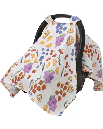 Vista 11 de Rquite - Funda para asiento de automóvil, 100% muselina de algodón, toldo Animal