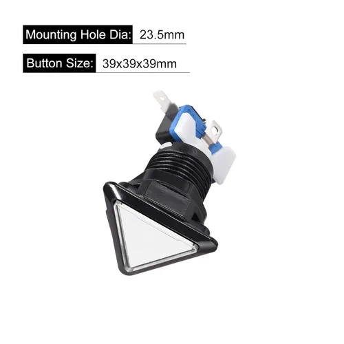 Vista 2 de Juego Botones Triángulo Push Interruptores Luz LED con Micro Interruptores [para Juego Arcade] 1.535x1.535x1.535 in Blanco 5