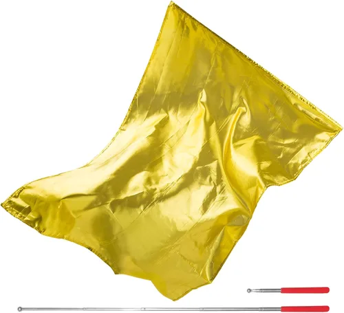 Vista 2 de Banderas de adoración con varilla escalable para niños y niños, bandera rectangular suave de poliéster de 36 pulgadas para práctica de danza