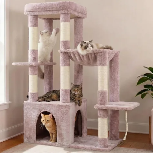 Vista 16 de Heybly Árbol para gatos resistente con base grande para gatos grandes de Beige