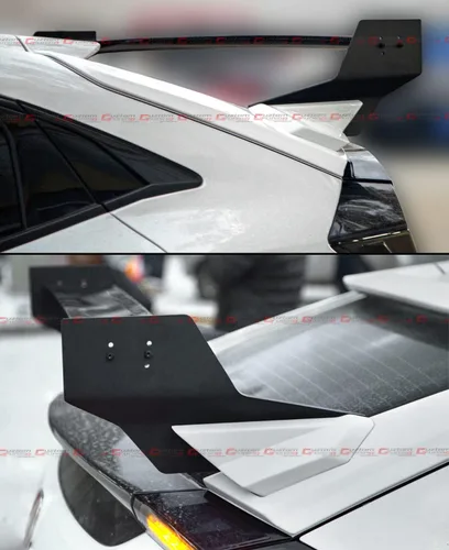 Vista 7 de Alerón de maletero GT blanco estilo M compatible con Honda Civic FK4 FK7 FK8 2017-2021 5 puertas Hatchback Type-R