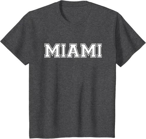Vista 26 de Camiseta de regalo deportiva estilo universitario Miami Florida, Negro, S