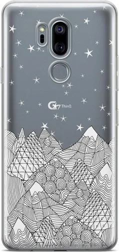 Vista 4 de Mertak Clear Phone Case Compatible with LG Stylo 6 5 4 K61 K51S K41S K30 K20 Q70 Q60 Mountains Silicone Protective Girls Tribal Slim Cover Design