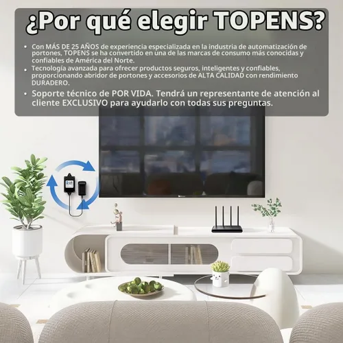 Vista 8 de TOPENS TC196 Tuya Control remoto WiFi para abridor automático de puerta batiente y corrediza, abridor de puerta de garaje con aplicación iOS