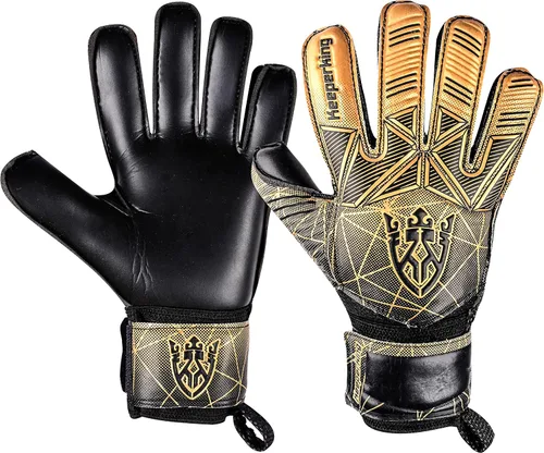 Vista 9 de Keeperking - Guantes de portero de fútbol para niños, jóvenes y adultos, palmas de agarre fuerte de látex con espinas removibles para la protección