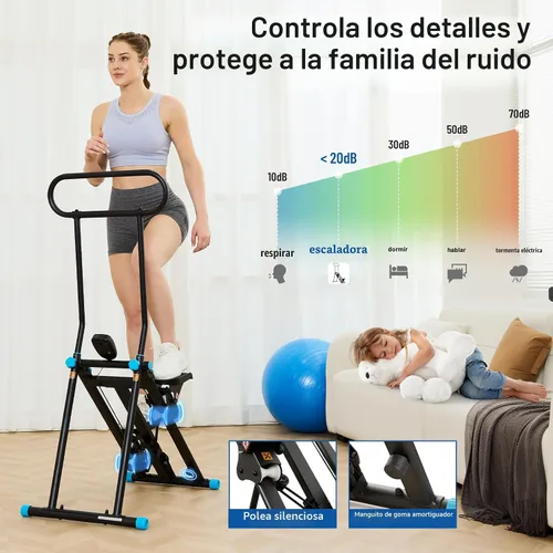 Vista 4 de HXD-ERGO Stair Stepper for Home, New Version 6 Adjustable Resistance Vertical Climber Cardio Exercise Machine, Folding Stair Climber for Full Body