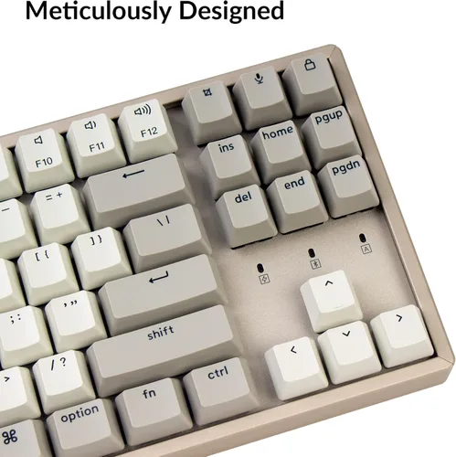 Vista 8 de Keychron Teclado mecánico Bluetooth inalámbrico K8 de 87 teclas diseño sin teclas teclado mecánico Bluetooth para Mac multitarea tipo C con cable