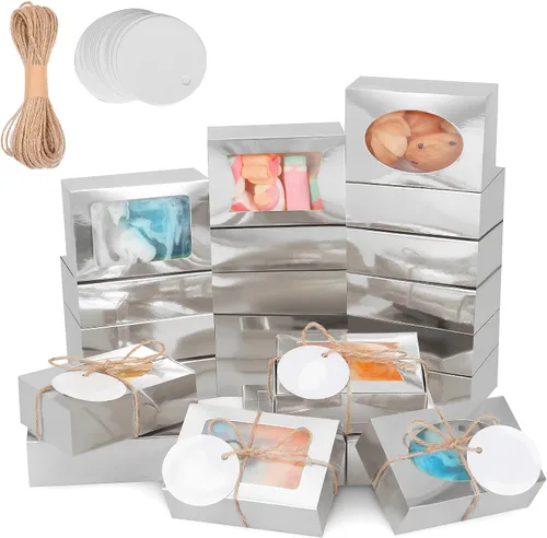 Vista 14 de COTOPHER Caja de jabón, 30 cajas pequeñas de embalaje de jabón de 2.8 x 2.8 x 1.2 pulgadas, mini cajas de papel kraft con ventana para jabón casero