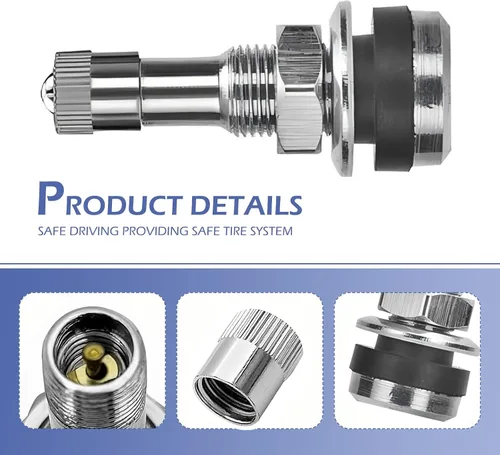 Vista 5 de 4 vástagos de válvula de metal TR416, vástagos de válvula de neumático de montaje exterior para neumáticos sin cámara, se adapta a orificios