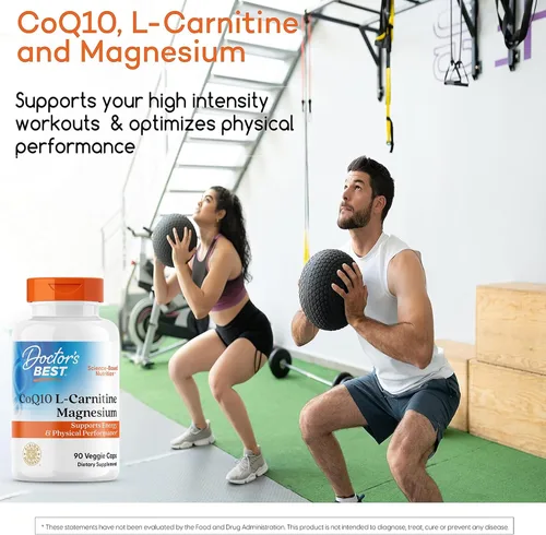 Vista 4 de Doctor's Best CoQ10 L-carnitina suplemento de magnesio – Apoyo de energía y ejercicio para hombres y mujeres, coenzima fermentada naturalmente Q10