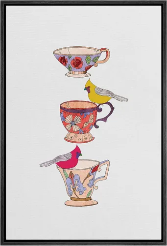 Vista 47 de SIGNWIN Lienzo enmarcado para pared, arte ornamental de neón fino, tazas de té, comida y bebida, ilustraciones culturales, arte moderno, elegante