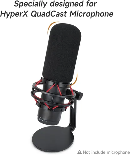 Vista 7 de HyperX QuadCast - Parabrisas con filtro Pop para micrófono, fundas de espuma compatibles con HyperX QuadCast S Mic Reduce los ruidos del micrófono