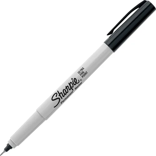 Vista 4 de Sharpie Marcadores permanentes, punta ultra fina, negro, 5 unidades, para el hogar, escuela, suministros de oficina