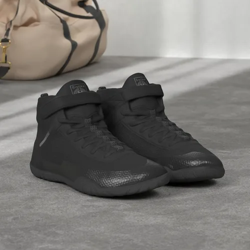Vista 2 de Zapatos de lucha libre para hombre, zapatos de boxeo, fitness, levantamiento de pesas, levantamiento de pesas, suela de caída cero